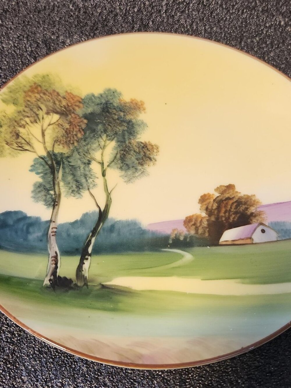 Rare Antique Noritake Hand-Painted Scenic Display Plate